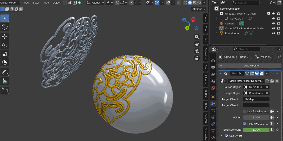 Mesh Materializer in action